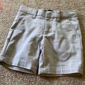 Grey and white striped shorts